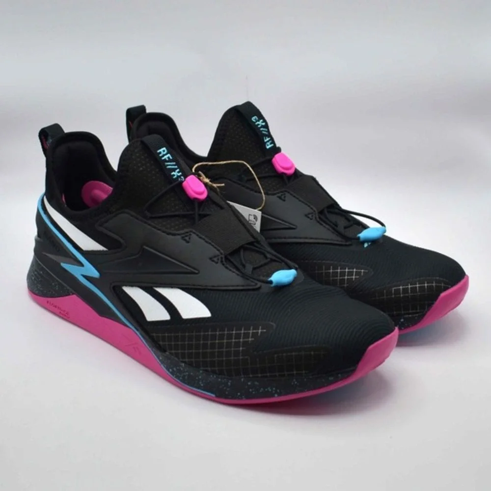 Reebok Nano X3 Froning Training Shoes Sneakers Men's Size 10 Black Pink Cyan NEW